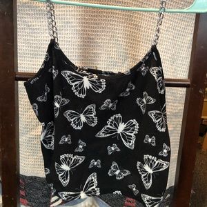#32– Womens butterfly tank with chain straps by Faded Rose size large